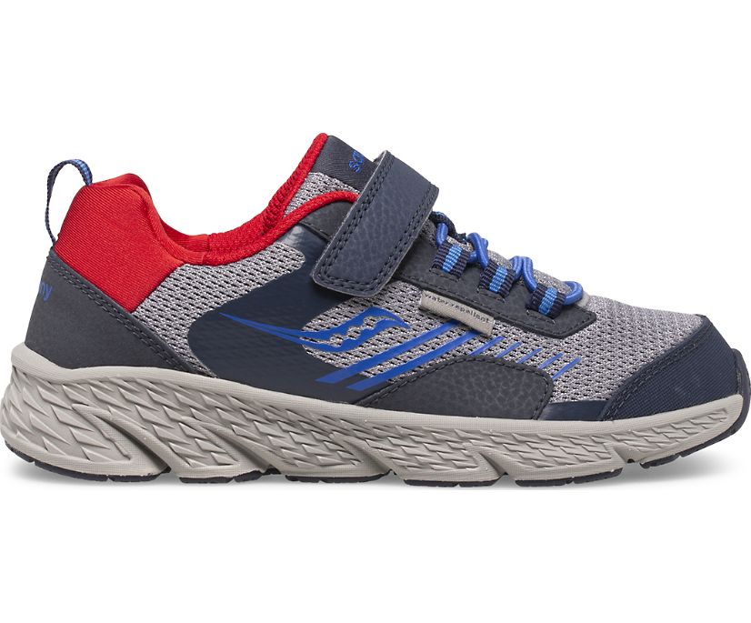 Kids' Saucony Wind Shield A/C Sneakers Navy / Grey / Red | Singapore 782WNBY